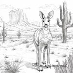 Kangaroo in the Outback: Scenic Coloring Pages 4