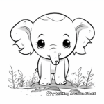Kawaii Elephant Coloring Pages: Trunks of Fun 1