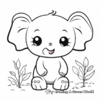 Kawaii Elephant Coloring Pages: Trunks of Fun 2