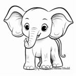 Kawaii Elephant Coloring Pages: Trunks of Fun 3