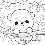 Kawaii Sloth Coloring Pages: Lazy Days Ahead 3