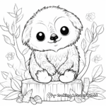 Kawaii Sloth Coloring Pages: Lazy Days Ahead 4