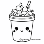 Kawaii-Styled Bunny Bubble Tea Coloring Pages 2