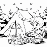Kid-Friendly Campfire Coloring Pages 4