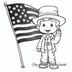 Kid-Friendly Cartoon American Flag Coloring Pages 1