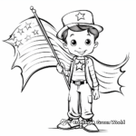 Kid-Friendly Cartoon American Flag Coloring Pages 2