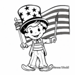 Kid-Friendly Cartoon American Flag Coloring Pages 3