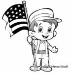 Kid-Friendly Cartoon American Flag Coloring Pages 4