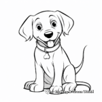 Kid-Friendly Cartoon Chocolate Lab Coloring Pages 1