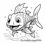 Kid-Friendly Cartoon Cod Coloring Pages 1