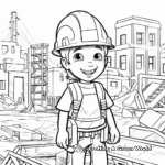 Kid-Friendly Cartoon Construction Worker Coloring Pages 1