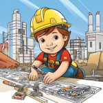 Kid-Friendly Cartoon Construction Worker Coloring Pages 2