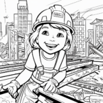 Kid-Friendly Cartoon Construction Worker Coloring Pages 4