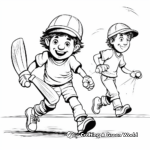 Kid-Friendly Cartoon Cricket Players Coloring Pages 2