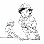 Kid-Friendly Cartoon Cricket Players Coloring Pages 3