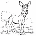 Kid-Friendly Cartoon Donkey Coloring Pages 1