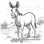 Kid-Friendly Cartoon Donkey Coloring Pages 2