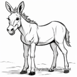 Kid-Friendly Cartoon Donkey Coloring Pages 4