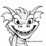 Kid-Friendly Cartoon Dragon Head Coloring Pages 3