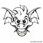 Kid-Friendly Cartoon Dragon Head Coloring Pages 4