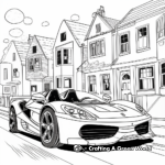 Kid-Friendly Cartoon Ferrari Coloring Pages 2