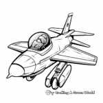 Kid-Friendly Cartoon Fighter Jet Coloring Pages 1