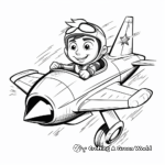 Kid-Friendly Cartoon Fighter Jet Coloring Pages 2