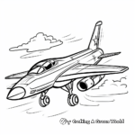 Kid-Friendly Cartoon Fighter Jet Coloring Pages 4