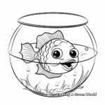 Kid-Friendly Cartoon Fishbowl Coloring Page 1
