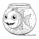 Kid-Friendly Cartoon Fishbowl Coloring Page 2