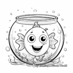 Kid-Friendly Cartoon Fishbowl Coloring Page 4