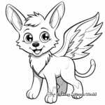 Kid-Friendly Cartoon Flying Winged Wolf Coloring Pages 1