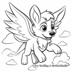 Kid-Friendly Cartoon Flying Winged Wolf Coloring Pages 2