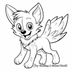 Kid-Friendly Cartoon Flying Winged Wolf Coloring Pages 4