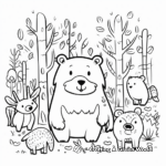 Kid-Friendly Cartoon Forest Animals Coloring Pages 1