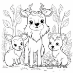 Kid-Friendly Cartoon Forest Animals Coloring Pages 3