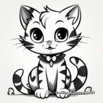 Kid-Friendly Cartoon Halloween Cat Coloring Pages 2