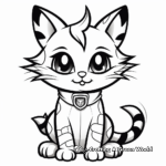 Kid-Friendly Cartoon Halloween Cat Coloring Pages 3