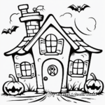 Kid-Friendly Cartoon Haunted House Coloring Pages 2