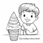 Kid-Friendly Cartoon Ice Cream Cone Coloring Pages 2