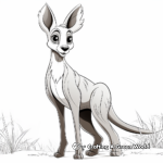 Kid-Friendly Cartoon Kangaroo Coloring Pages 1