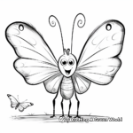 Kid-Friendly Cartoon Luna Moth Coloring Pages 1