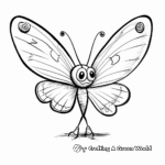 Kid-Friendly Cartoon Luna Moth Coloring Pages 2