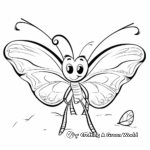 Kid-Friendly Cartoon Luna Moth Coloring Pages 3