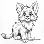Kid-Friendly Cartoon Lynx Coloring Pages 4