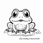 Kid-Friendly Cartoon Mushroom Frog Coloring Pages 2