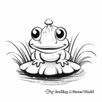 Kid-Friendly Cartoon Mushroom Frog Coloring Pages 3