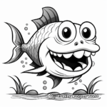 Kid-Friendly Cartoon Piranha Coloring Pages 1