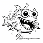 Kid-Friendly Cartoon Piranha Coloring Pages 2