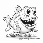 Kid-Friendly Cartoon Piranha Coloring Pages 3